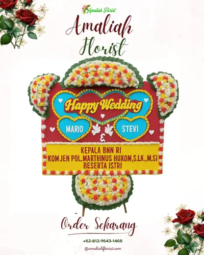 Karangan Papan Bunga Pernikahan di Way Gubak